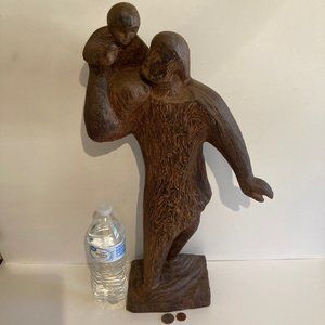 Vintage Fine Art, Inuit Carving, Wood, 20 1/2"